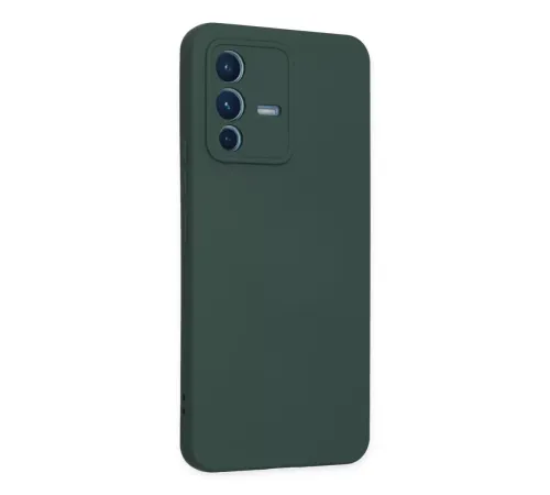 Vivo V23 5G Kılıf Nano içi Kadife Silikon - Koyu Yeşil
