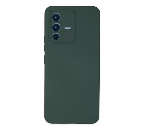 Vivo V23 5G Kılıf Nano içi Kadife Silikon - Koyu Yeşil