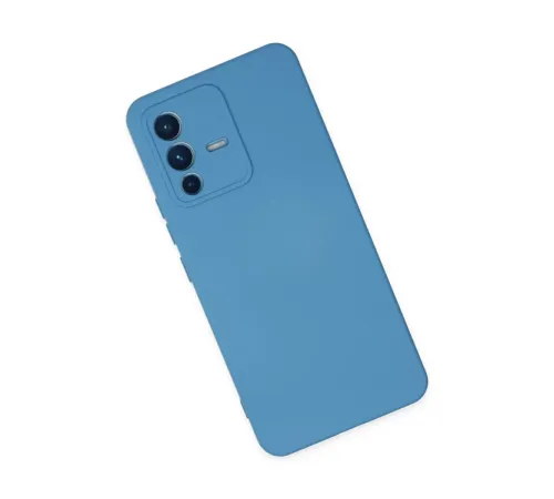 Vivo V23 5G Kılıf Nano içi Kadife Silikon - Mavi