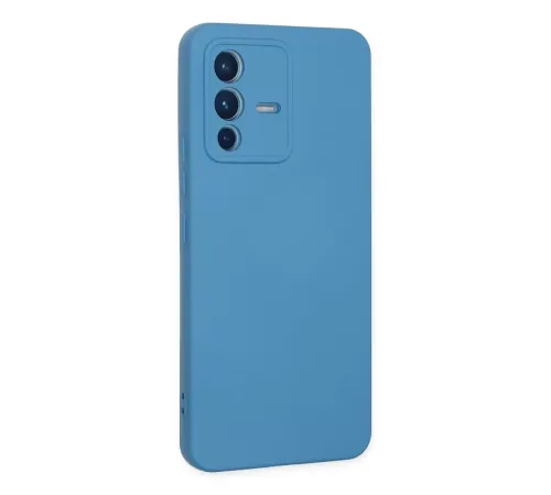 Vivo V23 5G Kılıf Nano içi Kadife Silikon - Mavi