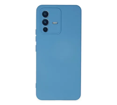 Vivo V23 5G Kılıf Nano içi Kadife Silikon - Mavi