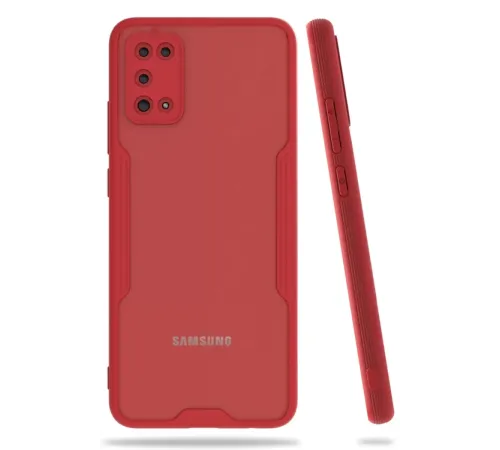 Samsung Galaxy A02S Kılıf Platin Silikon - Kırmızı