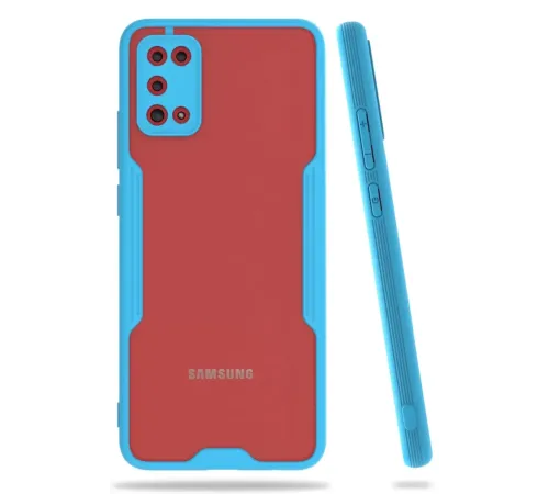 Samsung Galaxy A02S Kılıf Platin Silikon - Mavi