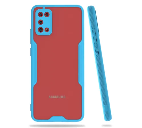 Samsung Galaxy A02S Kılıf Platin Silikon - Mavi