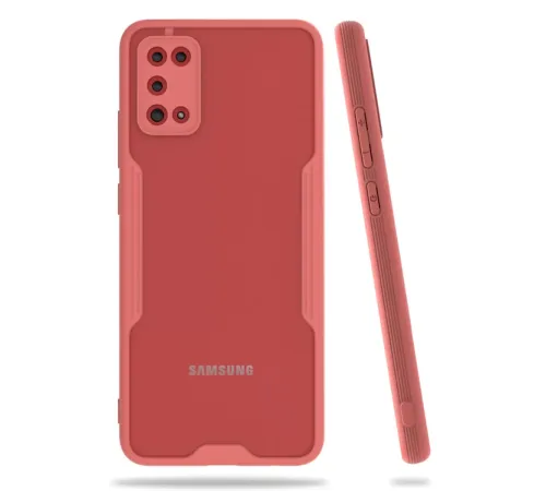 Samsung Galaxy A02S Kılıf Platin Silikon - Pembe