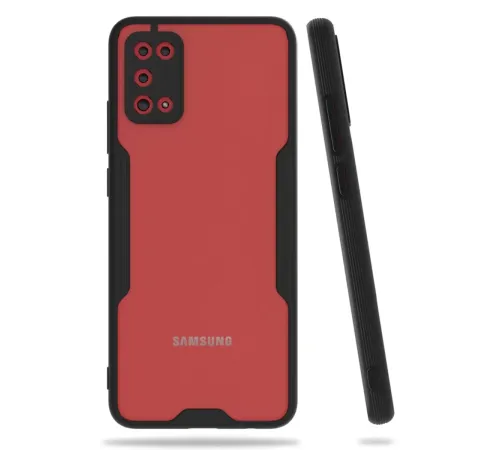 Samsung Galaxy A02S Kılıf Platin Silikon - Siyah