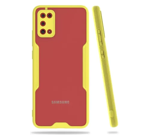 Samsung Galaxy A02S Kılıf Platin Silikon - Sarı
