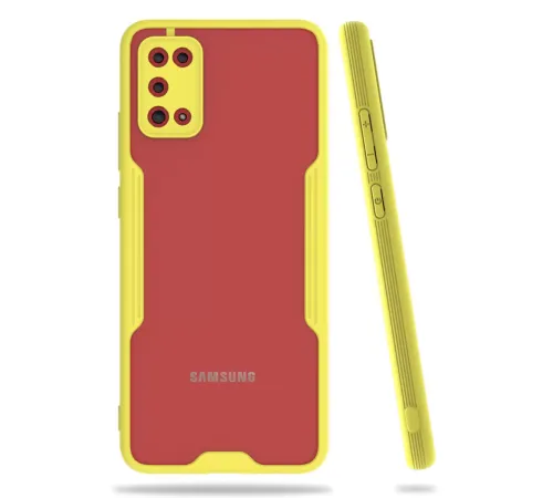 Samsung Galaxy A02S Kılıf Platin Silikon - Sarı