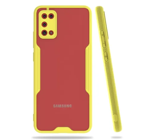 Samsung Galaxy A02S Kılıf Platin Silikon - Sarı