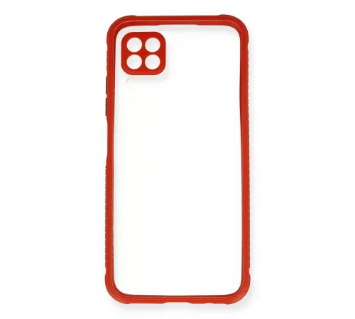 Huawei P40 Lite Kılıf Miami Şeffaf Silikon - Kırmızı