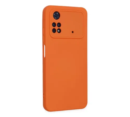 Xiaomi Poco M4 Pro 4G Kılıf Nano içi Kadife Silikon - Turuncu