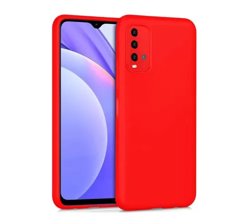 Xiaomi Redmi 9T Kılıf Nano içi Kadife Silikon - Kırmızı