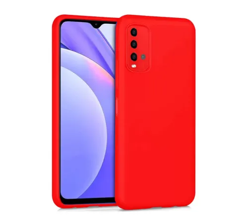 Xiaomi Redmi 9T Kılıf Nano içi Kadife Silikon - Kırmızı