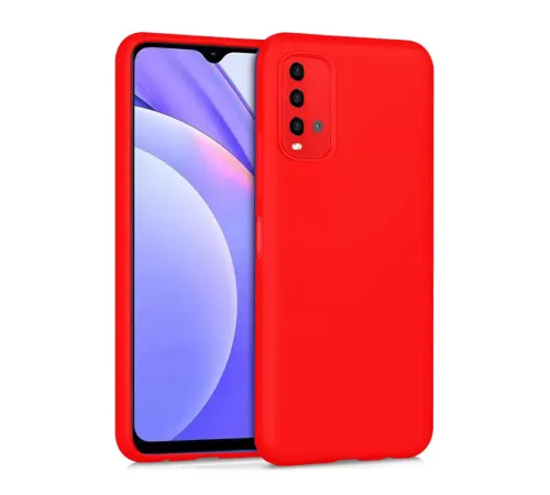 Xiaomi Redmi 9T Kılıf Nano içi Kadife Silikon - Kırmızı