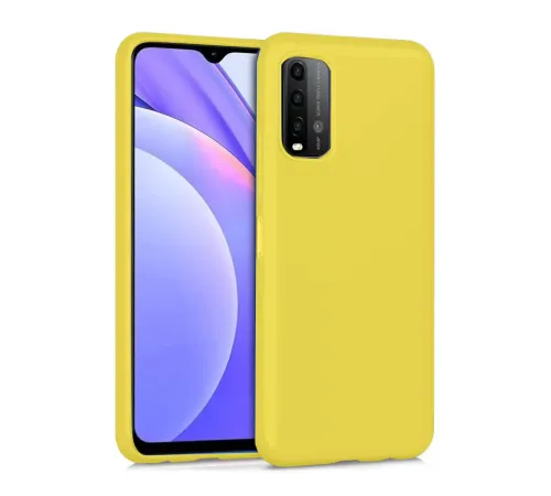 Xiaomi Redmi 9T Kılıf Nano içi Kadife Silikon - Sarı