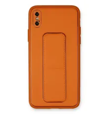 Apple iPhone XS Max Kılıf Coco Deri Standlı Kapak - Turuncu