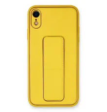 Apple iPhone XR Kılıf Coco Deri Standlı Kapak - Sarı