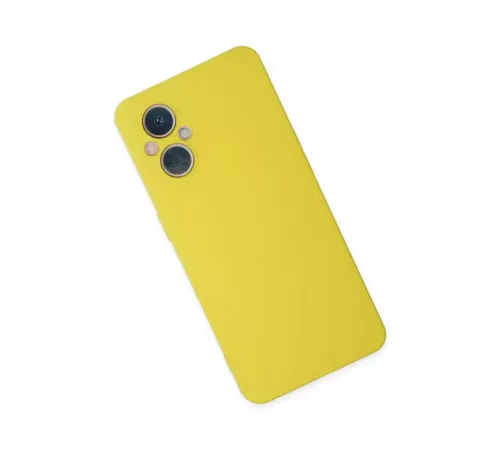 Reno 7 Lite Kılıf Nano içi Kadife Silikon - Sarı