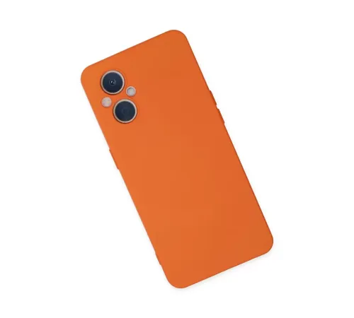 Reno 7 Lite Kılıf Nano içi Kadife Silikon - Turuncu