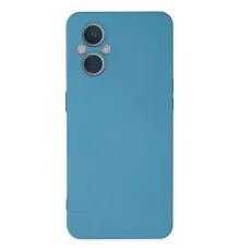 Reno 7 Lite Kılıf Nano içi Kadife Silikon - Mavi