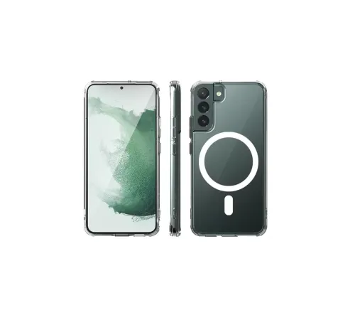 Samsung Galaxy S22 Kılıf Magneticsafe Şeffaf Silikon - Şeffaf