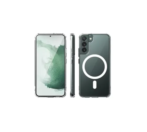 Samsung Galaxy S22 Kılıf Magneticsafe Şeffaf Silikon - Şeffaf