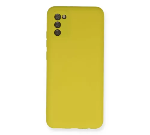 Samsung Galaxy A02S Kılıf Nano içi Kadife Silikon - Sarı