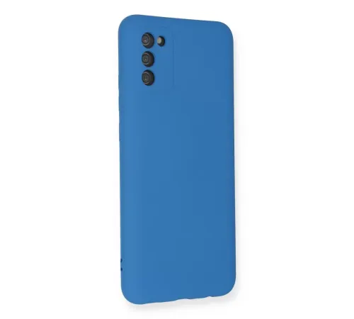 Samsung Galaxy A02S Kılıf Nano içi Kadife Silikon - Mavi