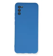 Samsung Galaxy A02S Kılıf Nano içi Kadife Silikon - Mavi
