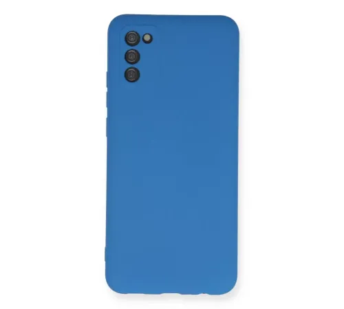 Samsung Galaxy A02S Kılıf Nano içi Kadife Silikon - Mavi
