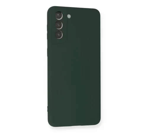 Samsung Galaxy S21 Plus Kılıf Nano içi Kadife Silikon - Koyu Yeşil