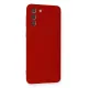 Samsung Galaxy S21 Plus Kılıf Nano içi Kadife Silikon - Kırmızı