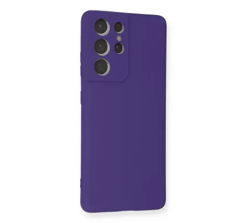 Samsung Galaxy S21 Ultra Kılıf Nano içi Kadife Silikon - Mor