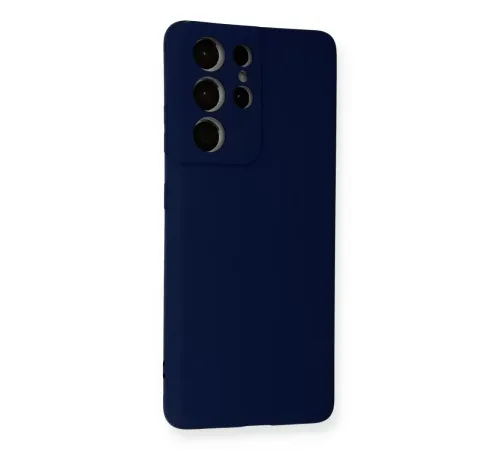 Samsung Galaxy S21 Ultra Kılıf Nano içi Kadife Silikon - Lacivert