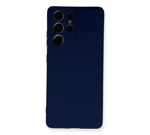 Samsung Galaxy S21 Ultra Kılıf Nano içi Kadife Silikon - Lacivert