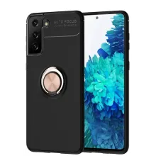 Samsung Galaxy S21 Plus Kılıf Range Yüzüklü Silikon - Siyah-Gold