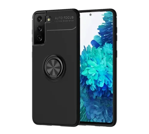 Samsung Galaxy S21 Plus Kılıf Range Yüzüklü Silikon - Siyah