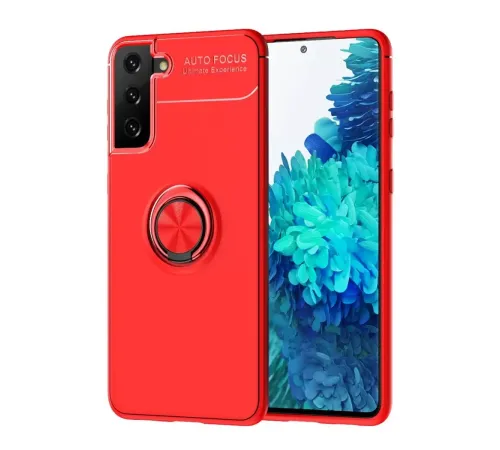 Samsung Galaxy S21 Plus Kılıf Range Yüzüklü Silikon - Kırmızı