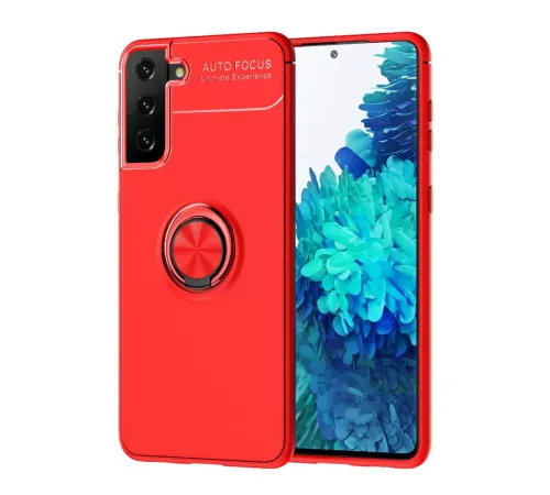 Samsung Galaxy S21 Plus Kılıf Range Yüzüklü Silikon - Kırmızı