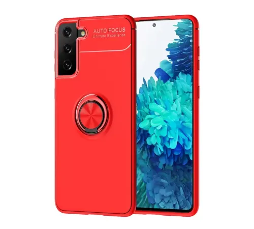 Samsung Galaxy S21 Plus Kılıf Range Yüzüklü Silikon - Kırmızı