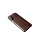 Samsung Galaxy A02S Kılıf Auto Focus Karbon Kapak - Kahverengi