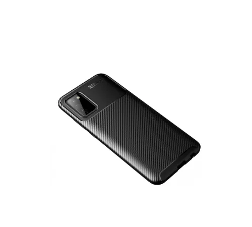 Samsung Galaxy A02S Kılıf Auto Focus Karbon Kapak - Siyah