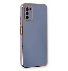 Samsung Galaxy A03S Kılıf Volet Silikon - Mavi