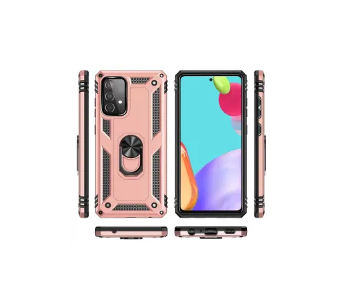 Samsung Galaxy A32 Kılıf Sofya Yüzüklü Silikon Kapak - Rose