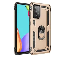 Samsung Galaxy A52 Kılıf Sofya Yüzüklü Silikon Kapak - Gold