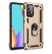 Samsung Galaxy A52 Kılıf Sofya Yüzüklü Silikon Kapak - Gold