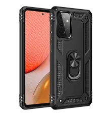 Samsung Galaxy A72 Kılıf Sofya Yüzüklü Silikon Kapak - Siyah