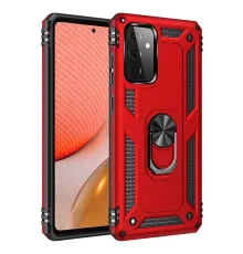 Samsung Galaxy A72 Kılıf Sofya Yüzüklü Silikon Kapak - Kırmızı