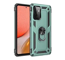 Samsung Galaxy A72 Kılıf Sofya Yüzüklü Silikon Kapak - Yeşil