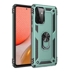 Samsung Galaxy A72 Kılıf Sofya Yüzüklü Silikon Kapak - Yeşil